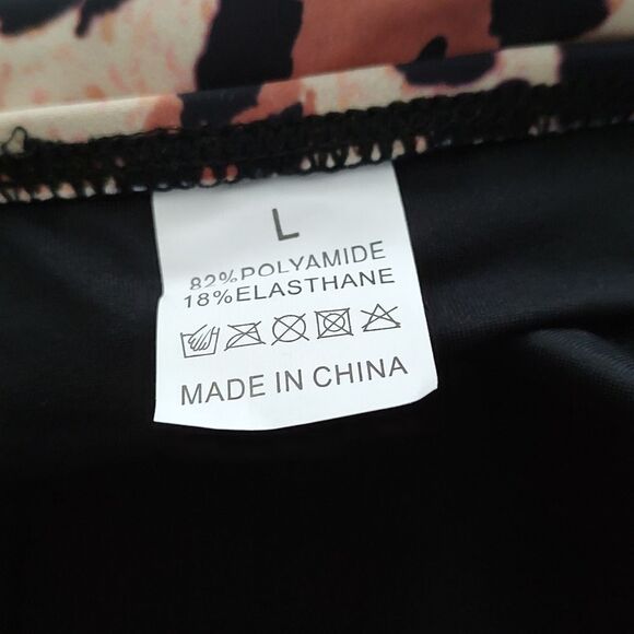 Brown Leopard  print   one piece bathing suit  swimsuit Sz L - Picture 6 of 6